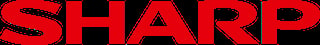 SHARP company logo in red bold letters