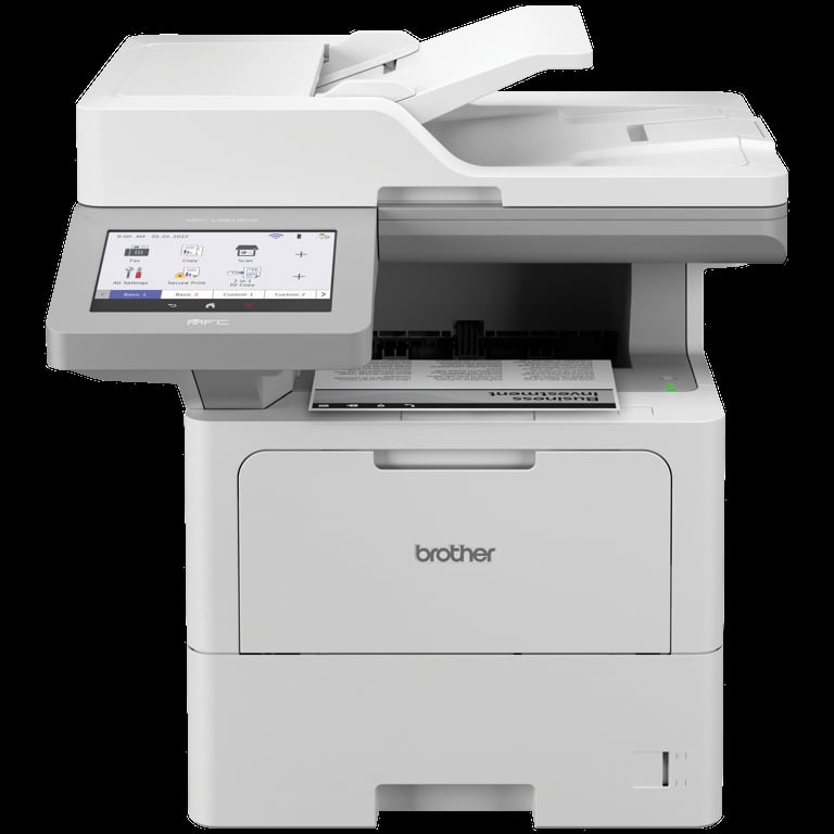 Brother multifunction laser printer with document feeder and touchscreen display